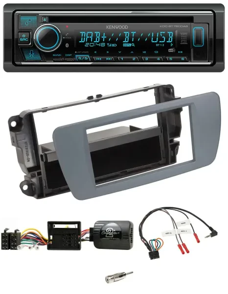 Kenwood Lenkrad Bluetooth DAB USB CD Autoradio für Seat Ibiza conemaragrau