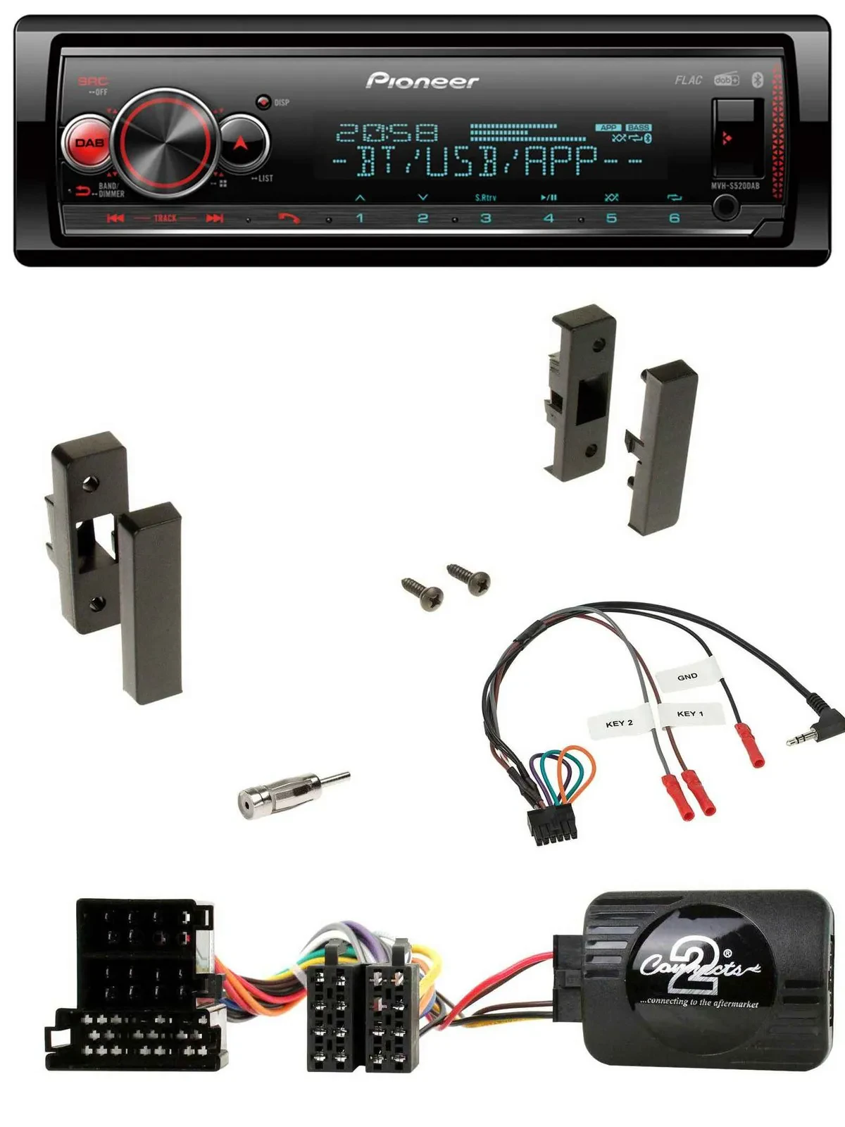 Pioneer Bluetooth USB Lenkrad DAB Autoradio für Audi A3 8L 1996-2000