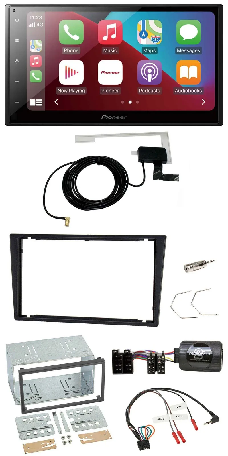 Pioneer USB Bluetooth DAB Lenkrad 2DIN Autoradio für Opel Corsa C Vectra C charc