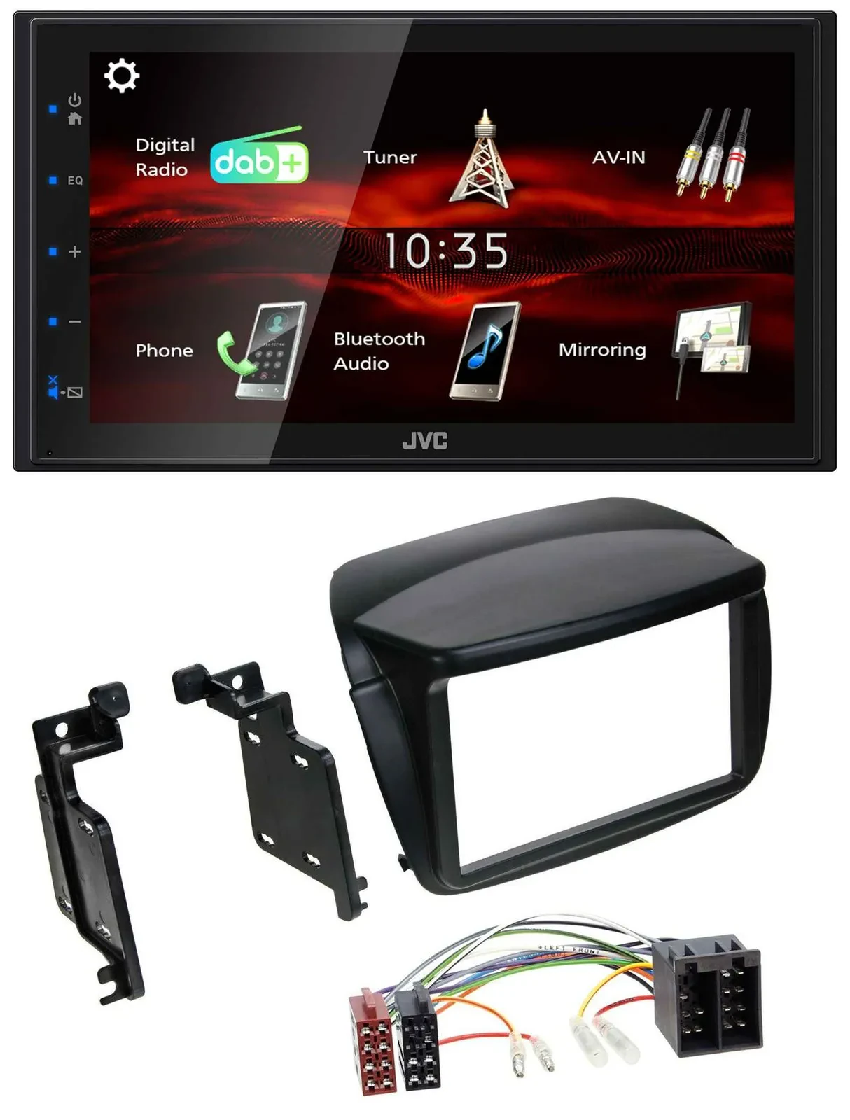 Автомагнитола JVC 2-DIN Bluetooth USB DAB для Fiat Doblo (с 2010) / Opel Combo (с 2012)