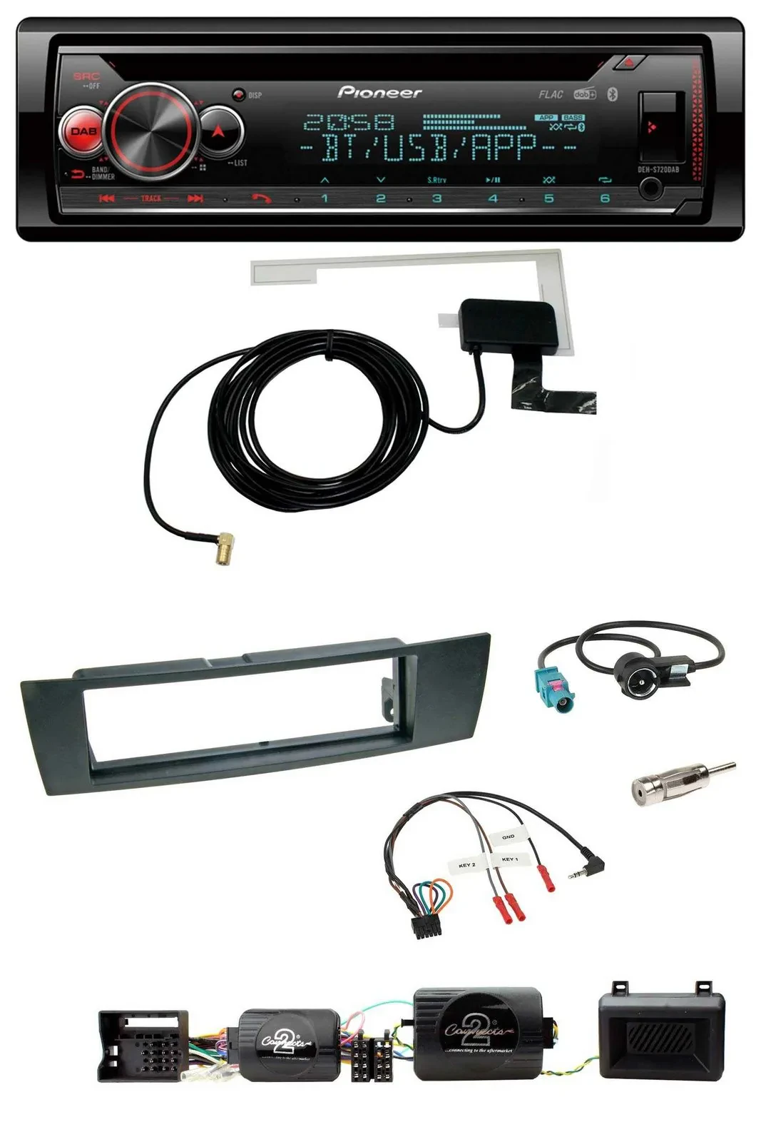 Автомагнитола для BMW 1 серии (E87, 2004–2013) Pioneer DAB, CD, USB, Bluetooth, поддержка управления с руля