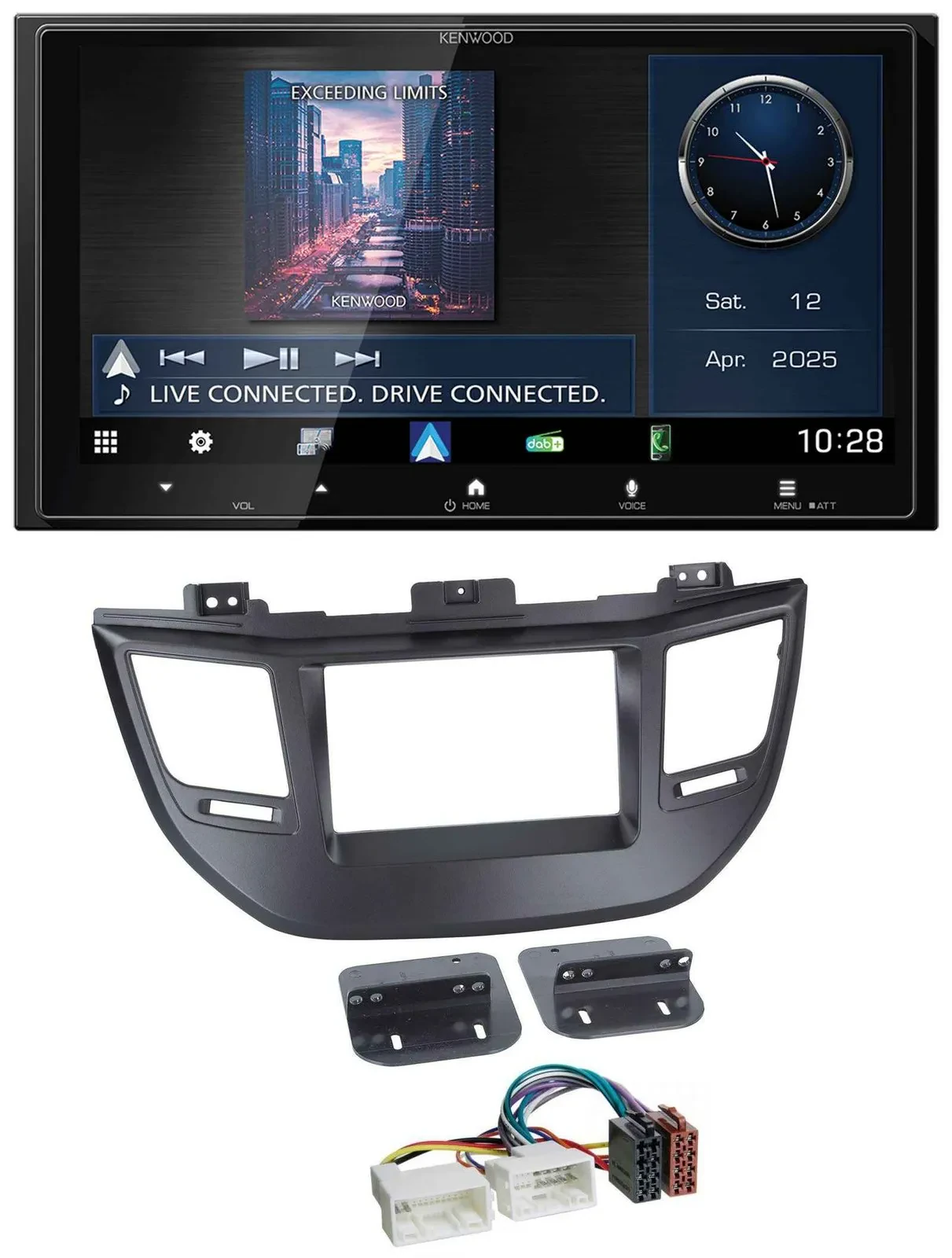 Kenwood Bluetooth 2DIN USB DAB MP3 Autoradio für Hyundai Tucson ab 15 schwarz