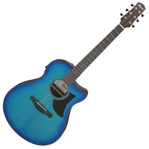 Электроакустическая гитара Ibanez AAM50CE-SBO Grand Auditorium с вырезом, цельная ель, Sapphire Blue Burst