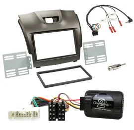 Radioset Lenkradadapter Doppel DIN Autoradio für Isuzu D-Max ab 2012 grau