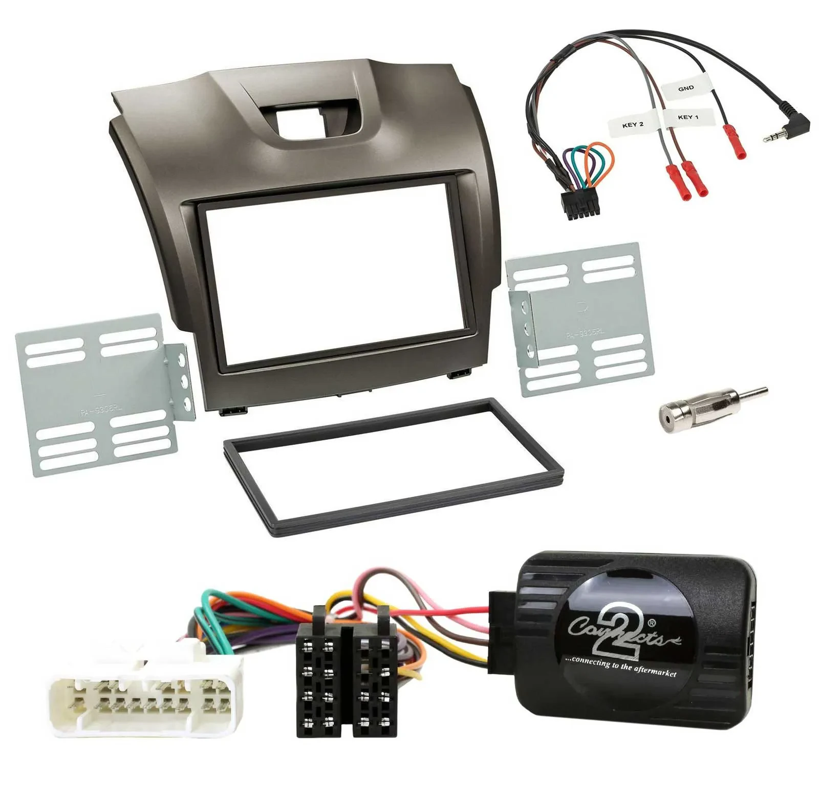 Radioset Lenkradadapter Doppel DIN Autoradio für Isuzu D-Max ab 2012 grau