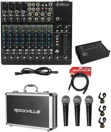 Аналоговый микшер Mackie 1402VLZ4 14-канальный, 4 Onyx предусилителя (набор) с DI-боксом, кабелем и 3 микрофонами