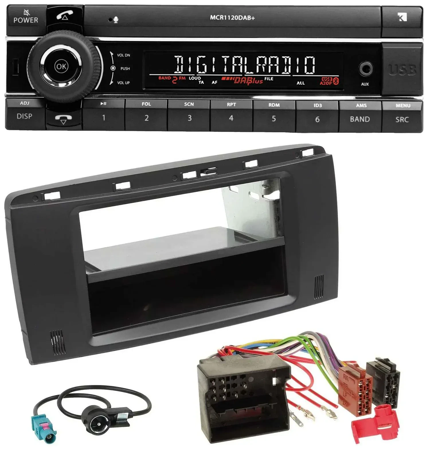 Kienzle Bluetooth MP3 USB DAB Autoradio für Mercedes R-Klasse (W251, 05-12)