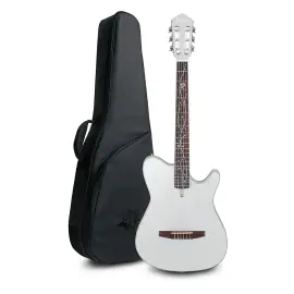 Ibanez TOD10N Tim Henson Signature Nylon AE Guitar wBag Silver Metallic Flat