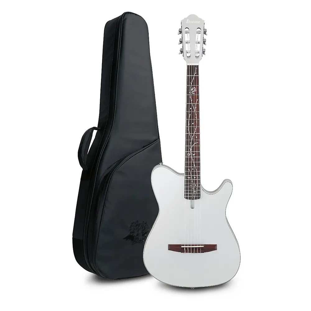 Ibanez TOD10N Tim Henson Signature Nylon AE Guitar wBag Silver Metallic Flat