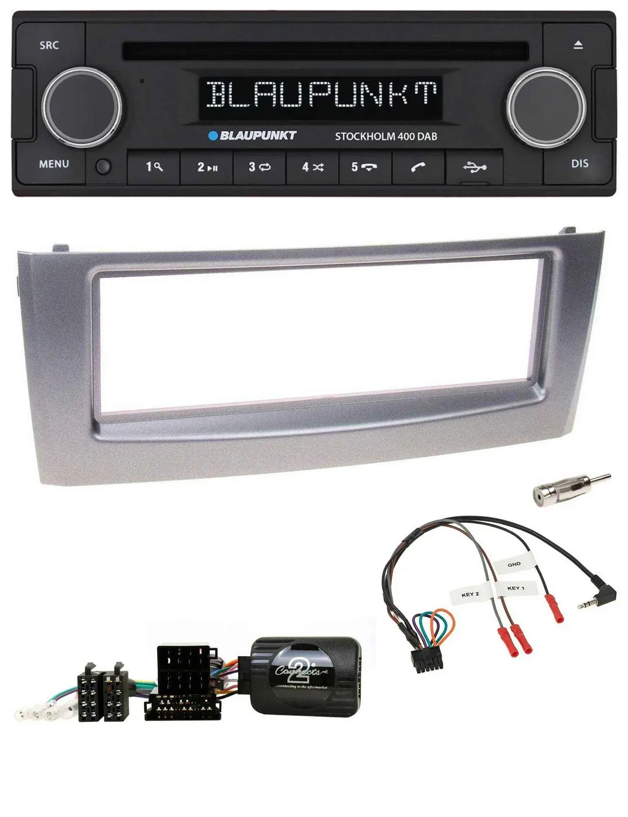 Автомагнитола Blaupunkt Bluetooth, DAB, CD, USB для Fiat Grande Punto (2006–2010), поддержка управления на руле