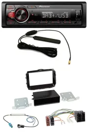 Автомагнитола Pioneer 1 DIN, MP3 DAB USB AUX, для Alfa Romeo Giulietta (с 2013), чёрная (piano black), ISO