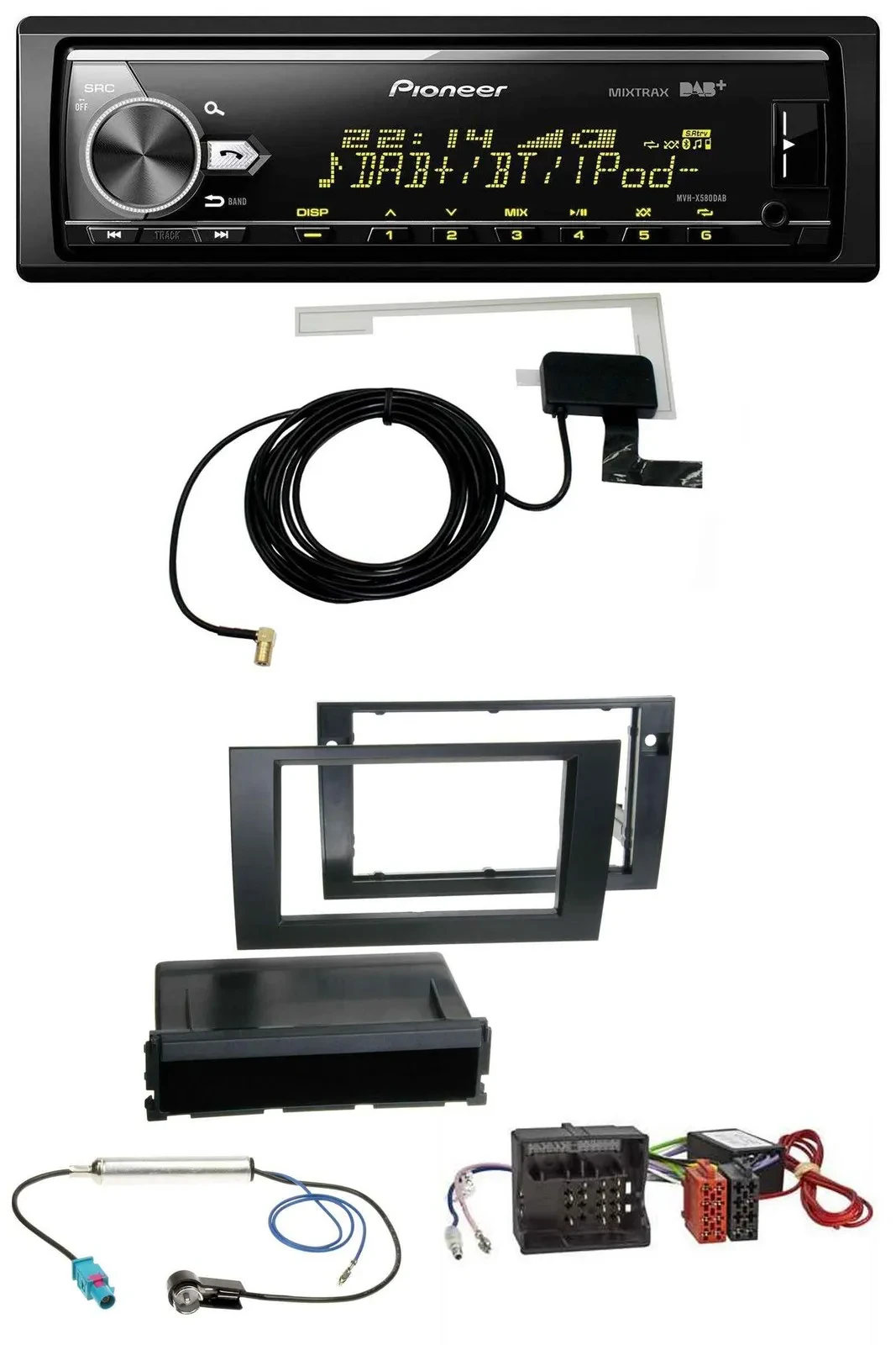 Автомагнитола Pioneer Bluetooth DAB USB MP3 для Audi A4 B7 (2004–2008), активная система Symphony