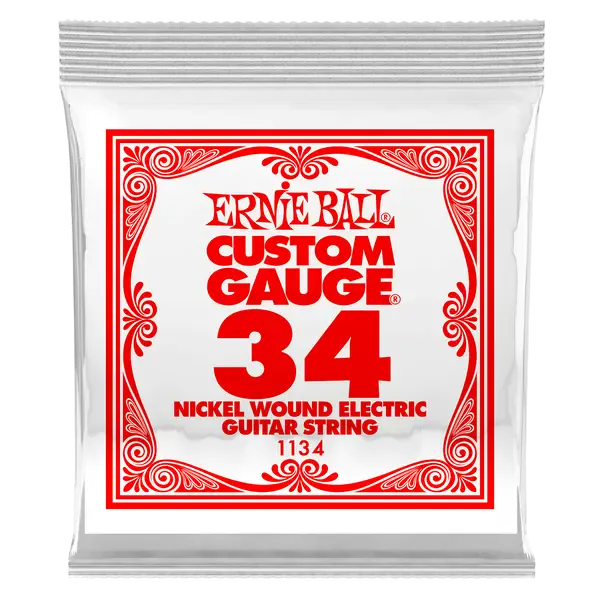 Струна для электрогитары Ernie Ball P01134 Custom gauge, сталь никелированная, калибр 34