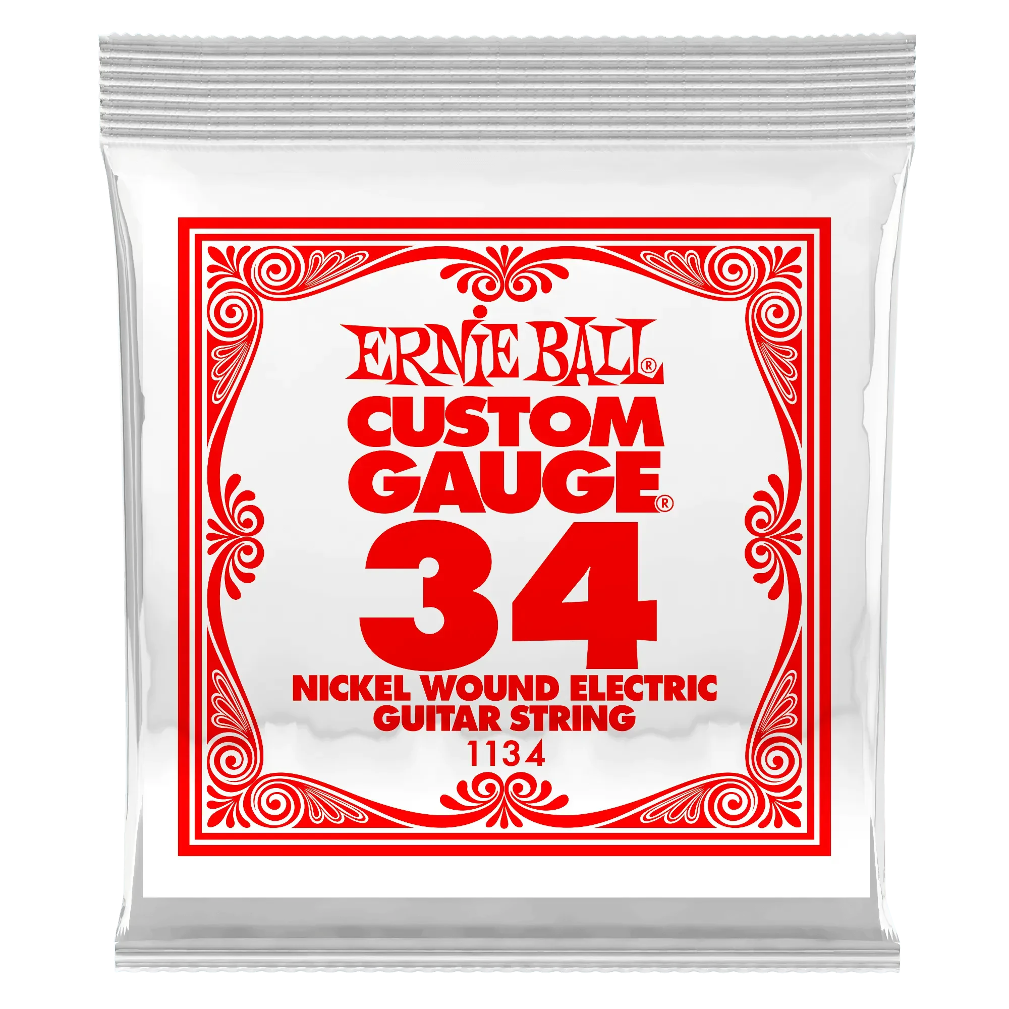 Струна для электрогитары Ernie Ball P01134 Custom gauge, сталь никелированная, калибр 34