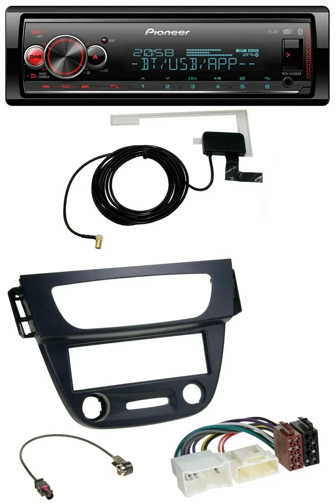 Автомагнитола Pioneer для Renault Megane 3 (2009–2014), Bluetooth, DAB, USB, MP3, черная
