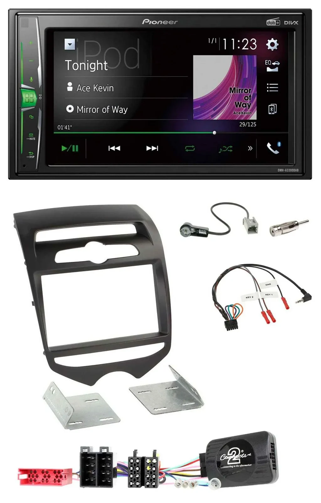 Автомагнитола Pioneer 2DIN DAB USB Bluetooth для Hyundai ix20 (с 2010)