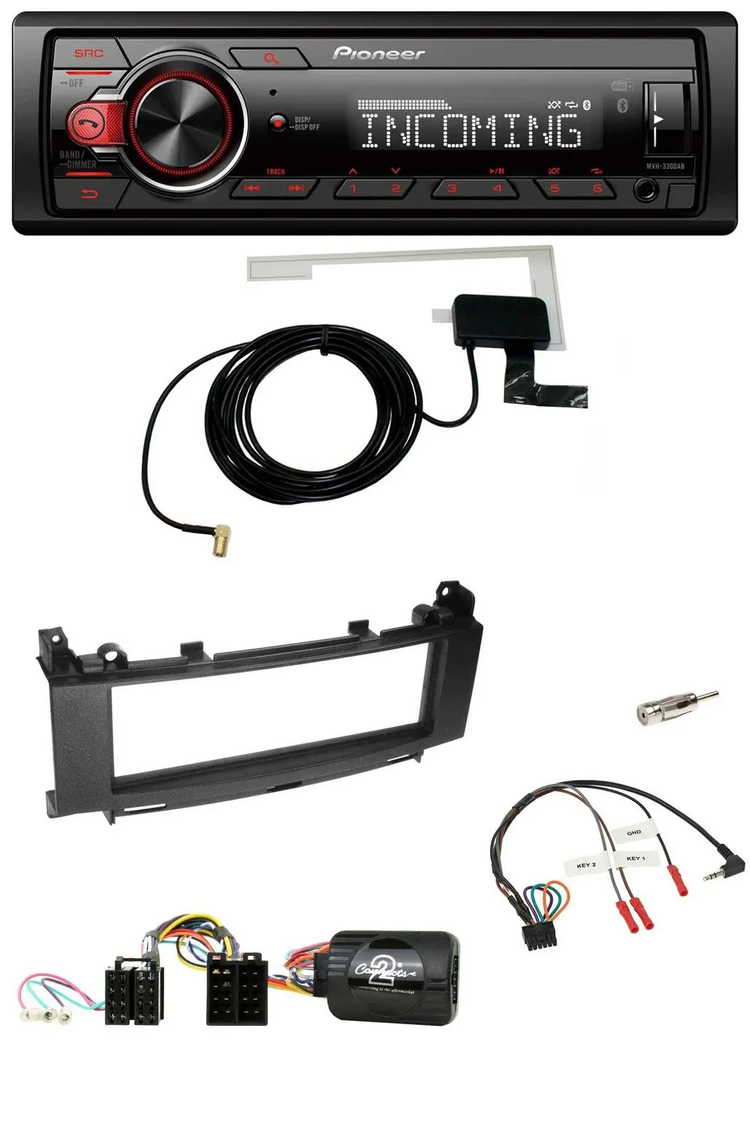 Pioneer USB Lenkrad DAB Bluetooth Autoradio für Mercedes A-Klasse B-Klasse 2005-