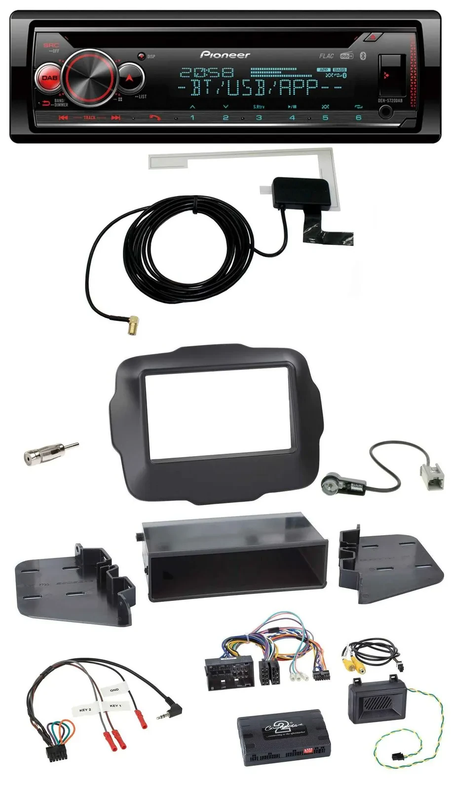 Автомагнитола для Jeep Renegade Pioneer DAB, CD, USB, Bluetooth, поддержка управления на руле