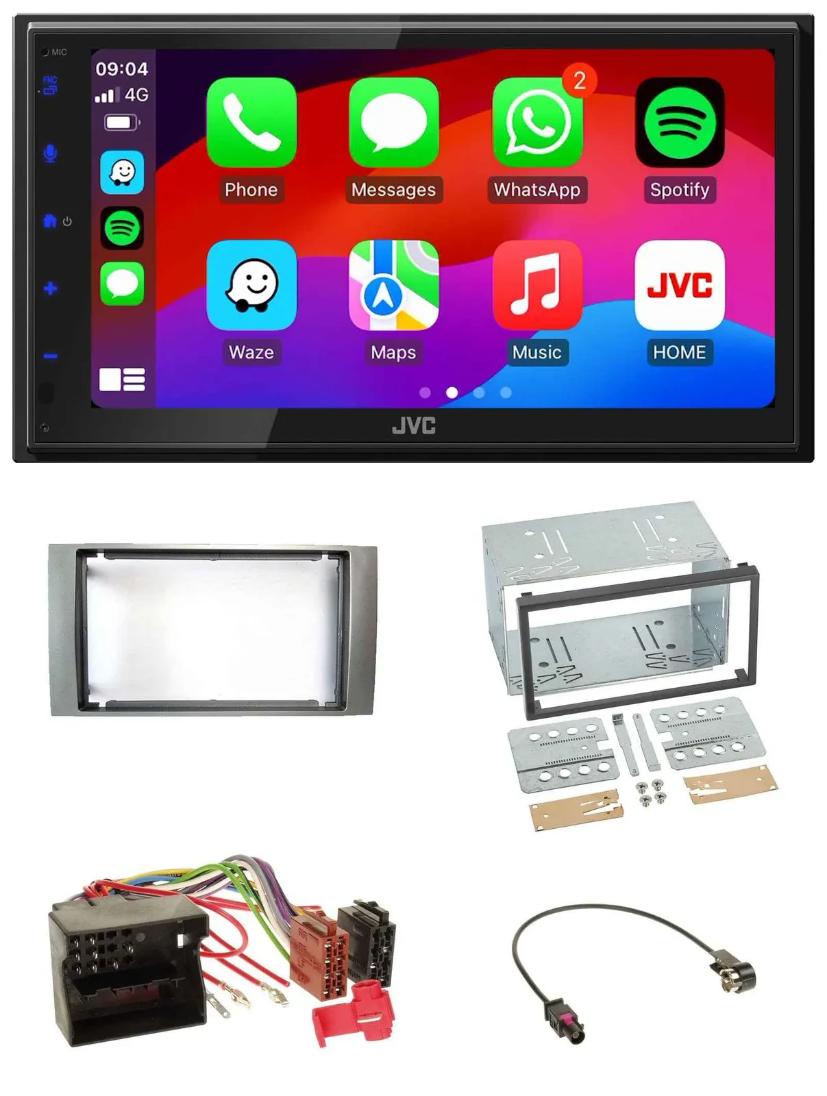 JVC Bluetooth 2DIN MP3 DAB USB Autoradio für Ford Kuga Fusion Transit 05-12 silb