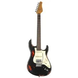 Электрогитара Fame Audio Custom ST HSS RW Worn Licorice Over Sunburst