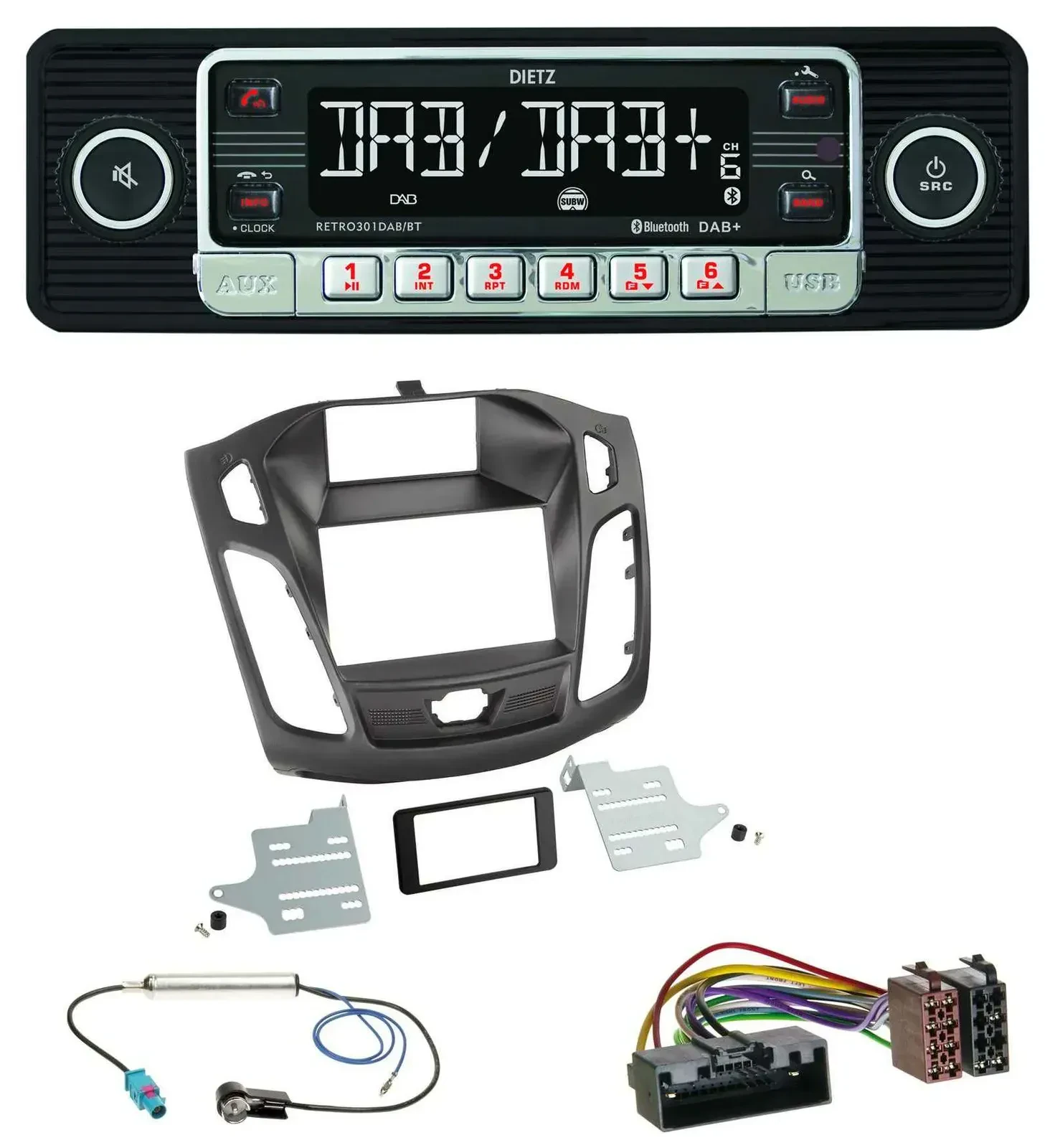 Автомагнитола для Ford Focus (DYB, 2011–2014) Dietz USB, DAB, MP3, Bluetooth