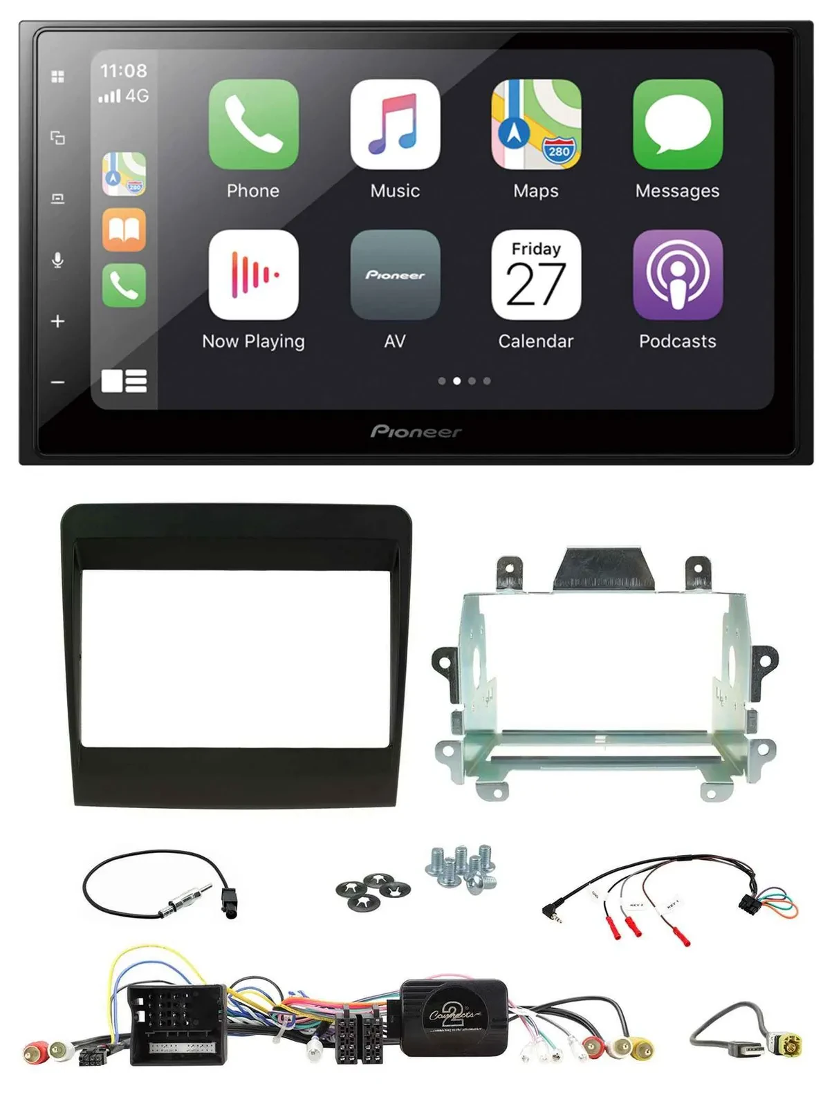 Автомагнитола для Porsche 911 (2011–2017, 991) Pioneer 2DIN, Bluetooth, DAB, USB