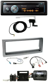 Pioneer Bluetooth DAB Lenkrad USB CD Autoradio für Citroen C5 ab 2005 grau-metal