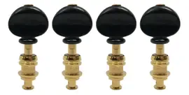 GROVER 4BG Sta-Tite Ukulele Pegs with Black Button - 4 pcs. - Gold