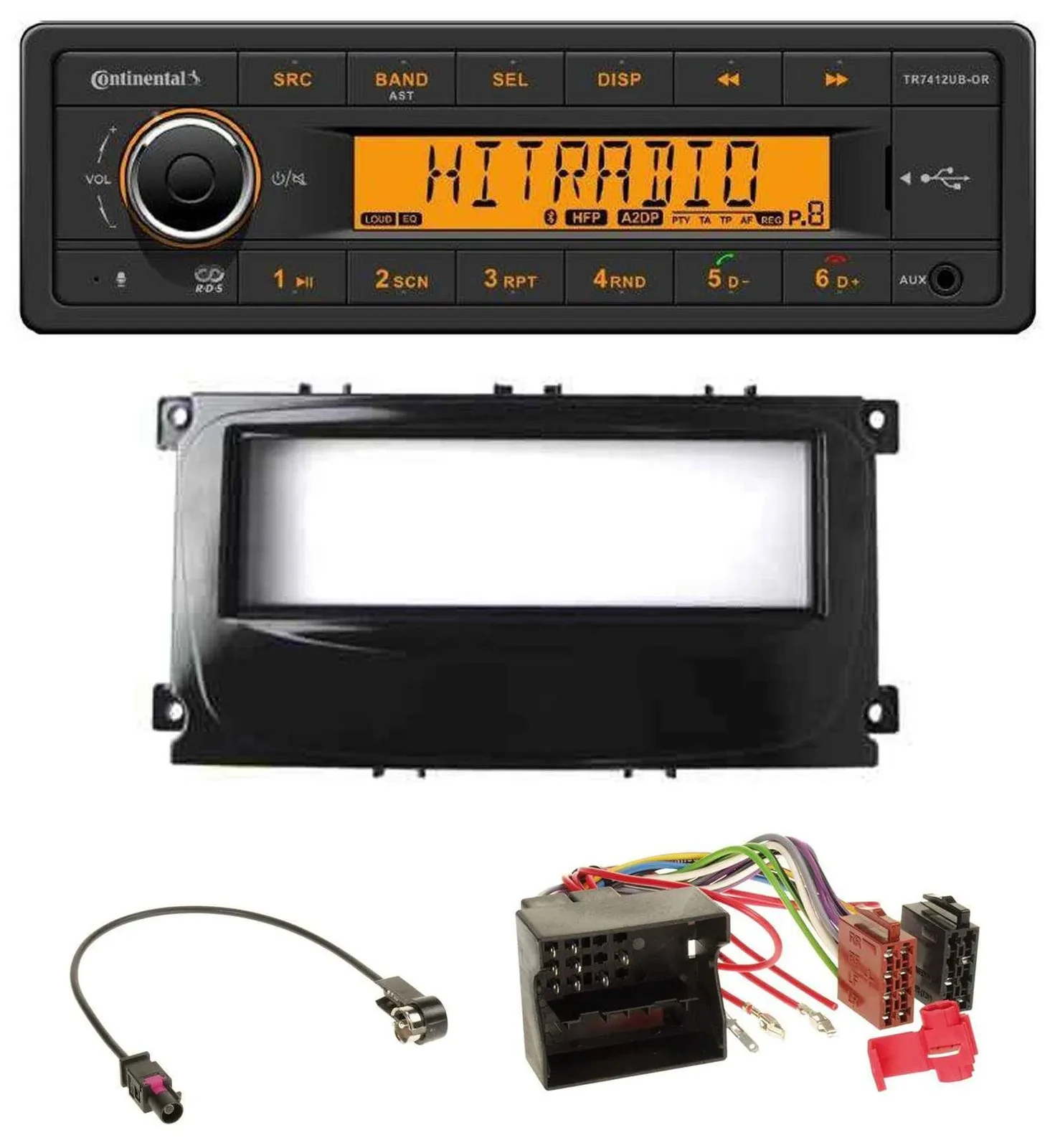Continental MP3 Bluetooth AUX USB Autoradio für Ford Mondeo S-Max 07-14 glänzend
