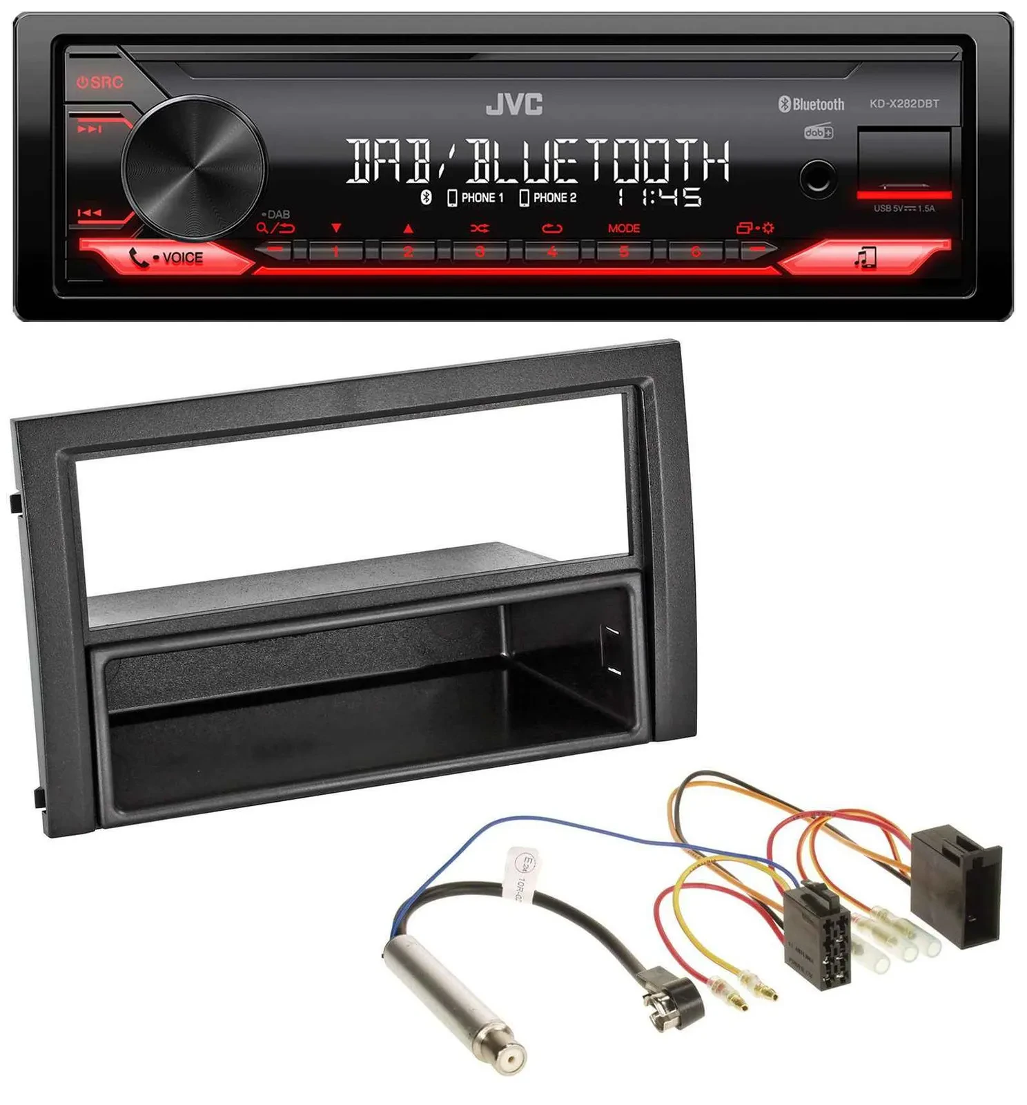JVC Bluetooth USB DAB MP3 Autoradio für Skoda Fabia 2004-2007 6Y Facelift ISO