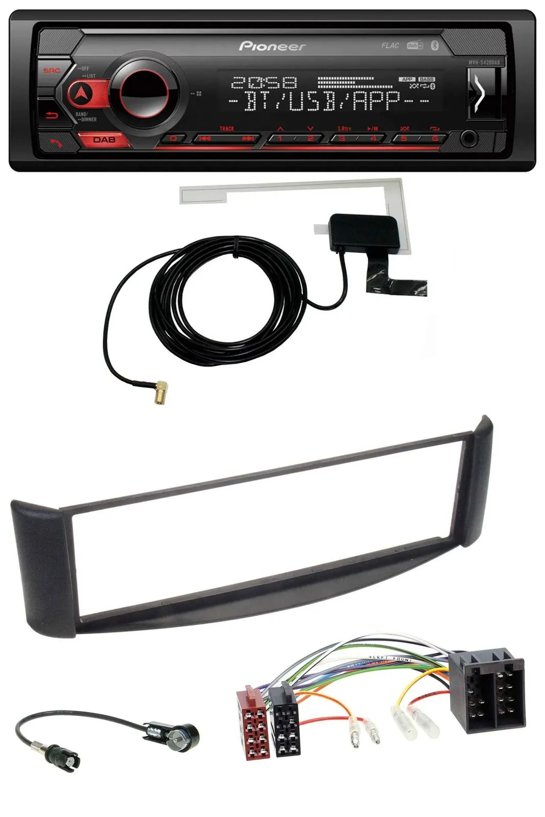 Pioneer DAB USB MP3 Bluetooth Autoradio für Smart ForTwo (1998-2007)