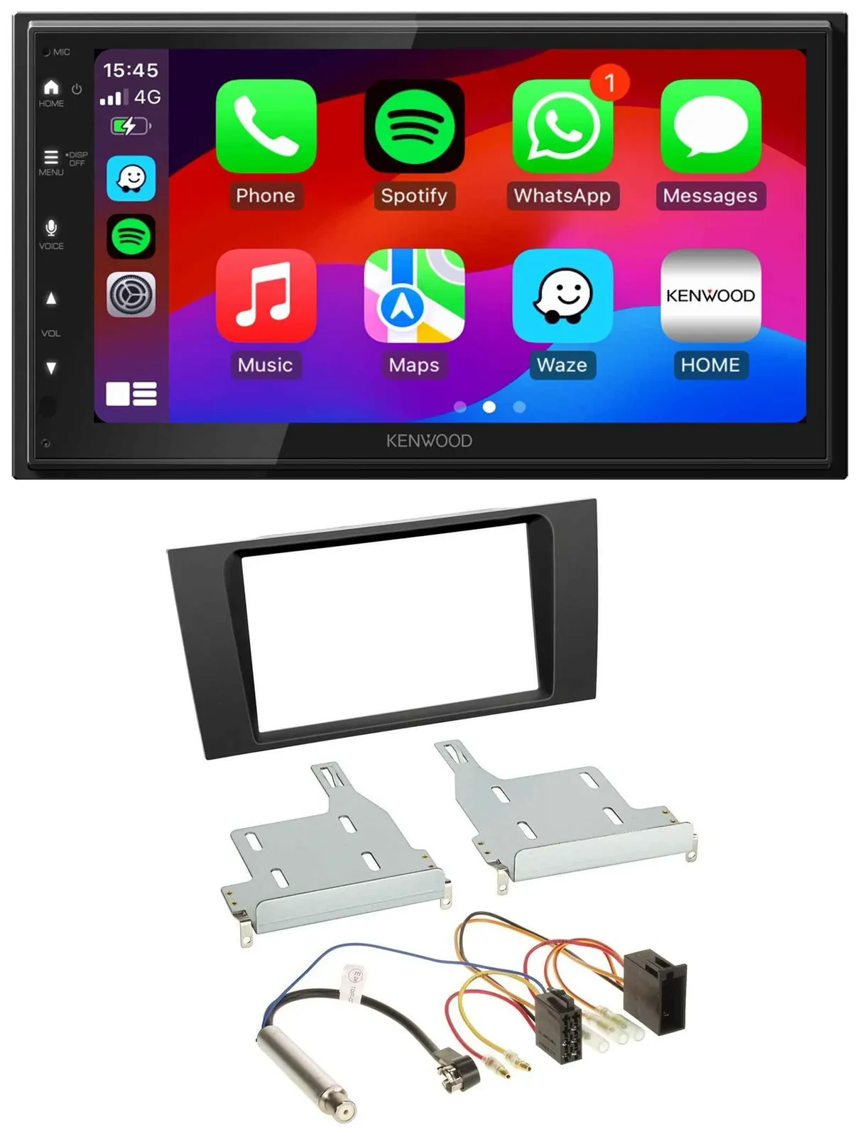 Kenwood MP3 USB DAB 2DIN Bluetooth Autoradio für Audi A4 B5 1999-2001 Symphony