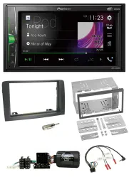 Pioneer 2DIN Lenkrad DAB USB Bluetooth Autoradio für Fiat Idea 2006-2012 grau