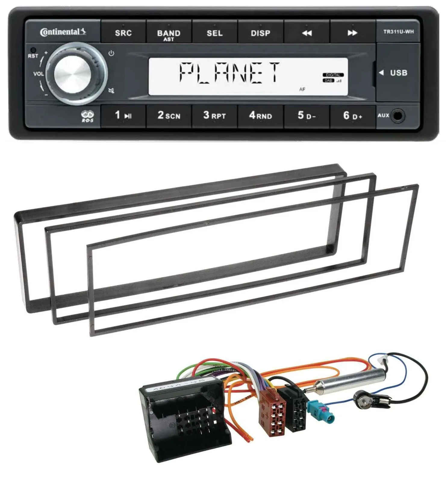 Continental USB MP3 AUX 1DIN Autoradio für Peugeot 307, 1007 (2001-2009)
