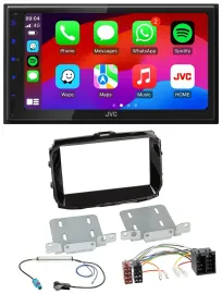 Автомагнитола JVC 2DIN, Bluetooth, DAB, USB, MP3, для Alfa Romeo (ISO, с 2013), черный глянец