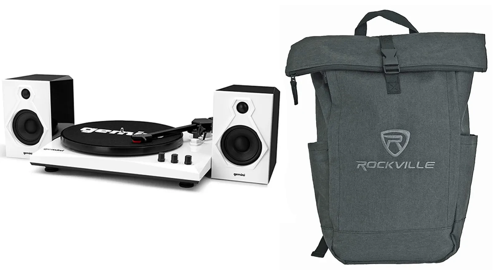 Gemini TT-900 Vinyl Record Player Turntable w/Bluetooth+Speakers+Laptop Backpack