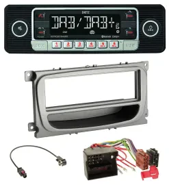 Dietz USB DAB MP3 Bluetooth Autoradio für Ford Mondeo S-Max 07-14 silber Ablagef