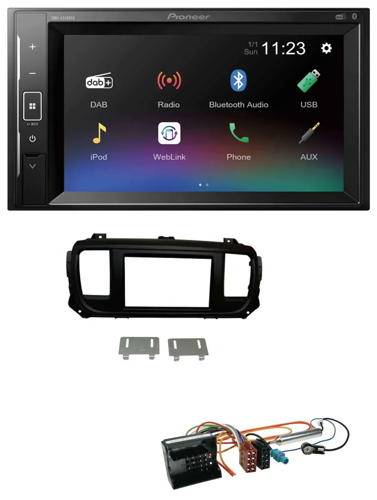 Pioneer DAB MP3 2DIN Bluetooth USB Autoradio für Citroen Jumpy Dispatch Spacetou