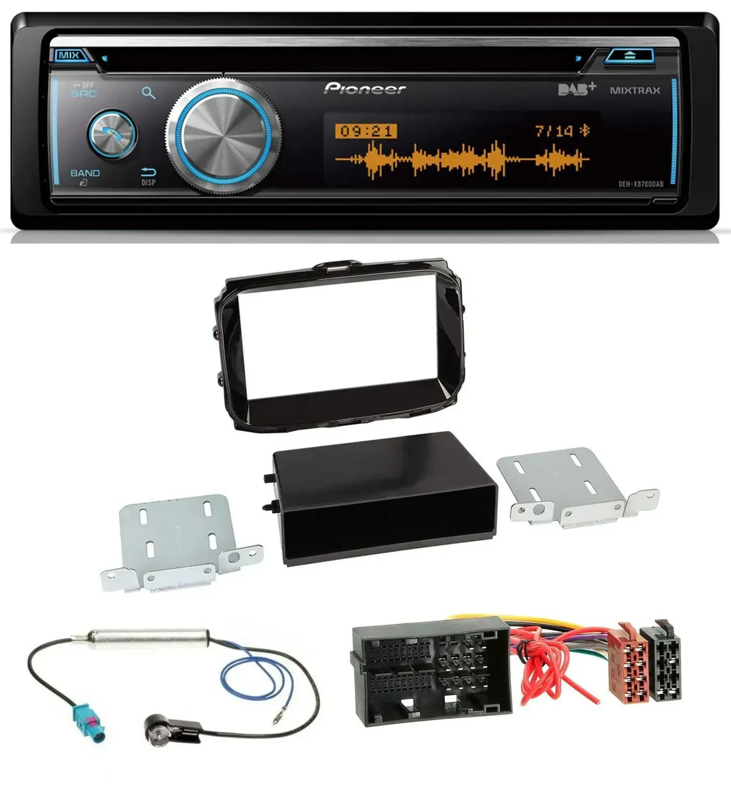 Автомагнитола для Alfa Giulietta Pioneer CD/MP3, DAB, USB, Bluetooth, 52-pin, черный глянец