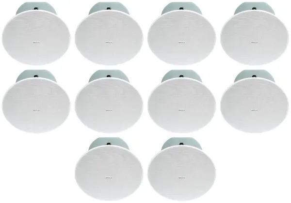 (10) Rockville CC8-SUB 8" Commercial 70V Ceiling Subwoofers + Rough-In Kits