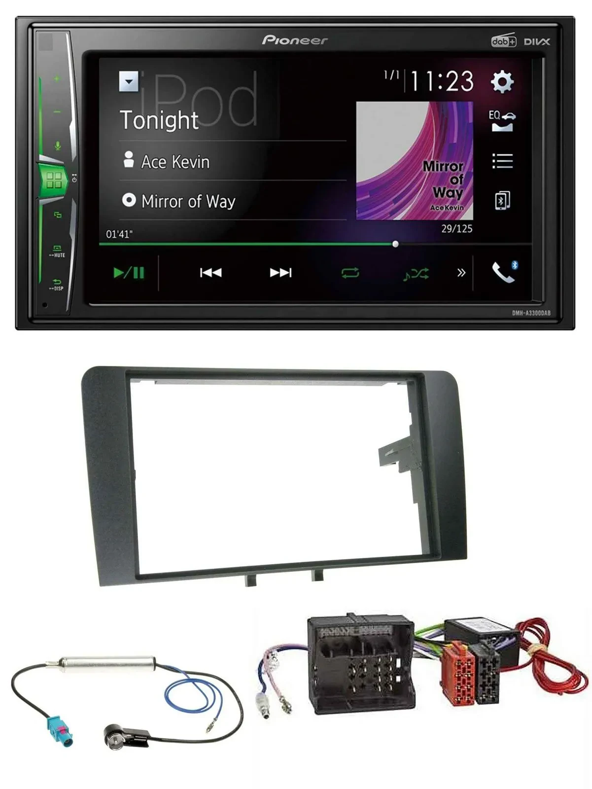 Pioneer 2DIN MP3 DAB USB Bluetooth Autoradio für Audi A3 8P 2003-2012 Aktivsyste