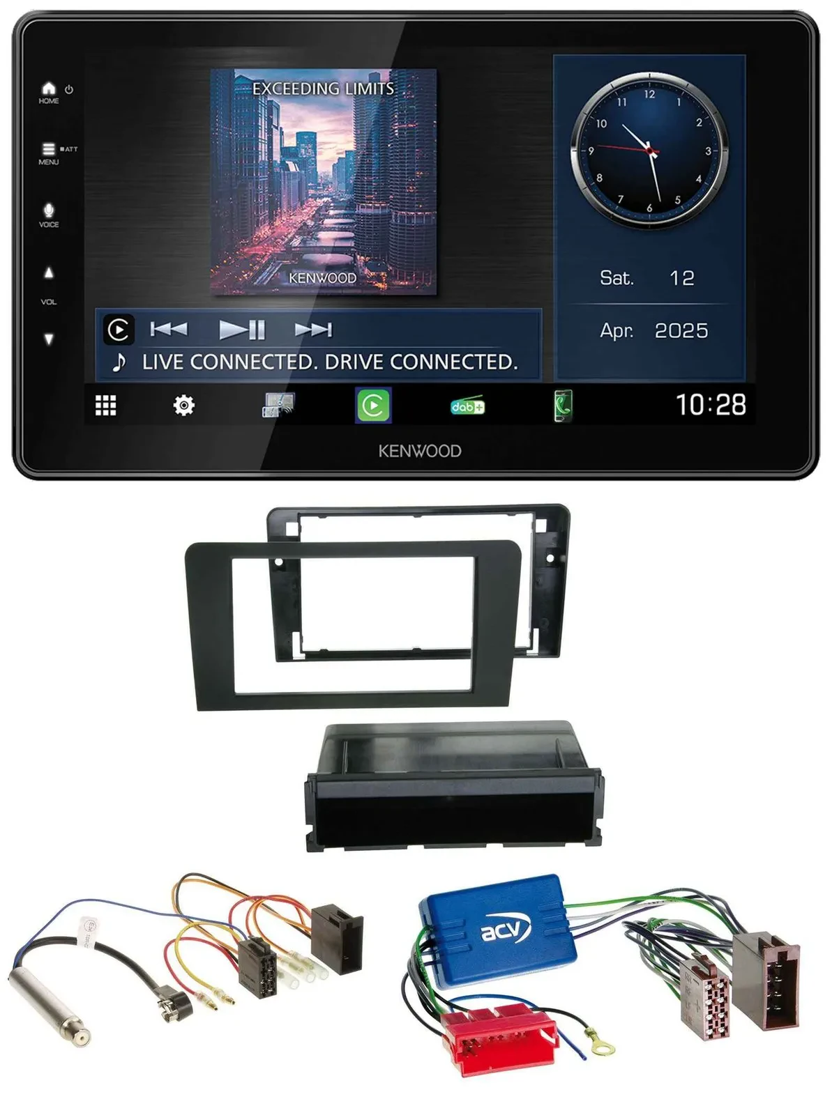 Kenwood MP3 Bluetooth USB DAB Autoradio für Audi A3 03-06 8P Symphony Aktivsyste