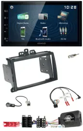 Kenwood 2DIN Bluetooth Lenkrad USB DAB Autoradio für Hyundai i20 09-12 schwarz
