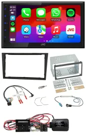 JVC Bluetooth 2DIN Lenkrad DAB USB Autoradio für Opel Corsa D stealth schwarz 09