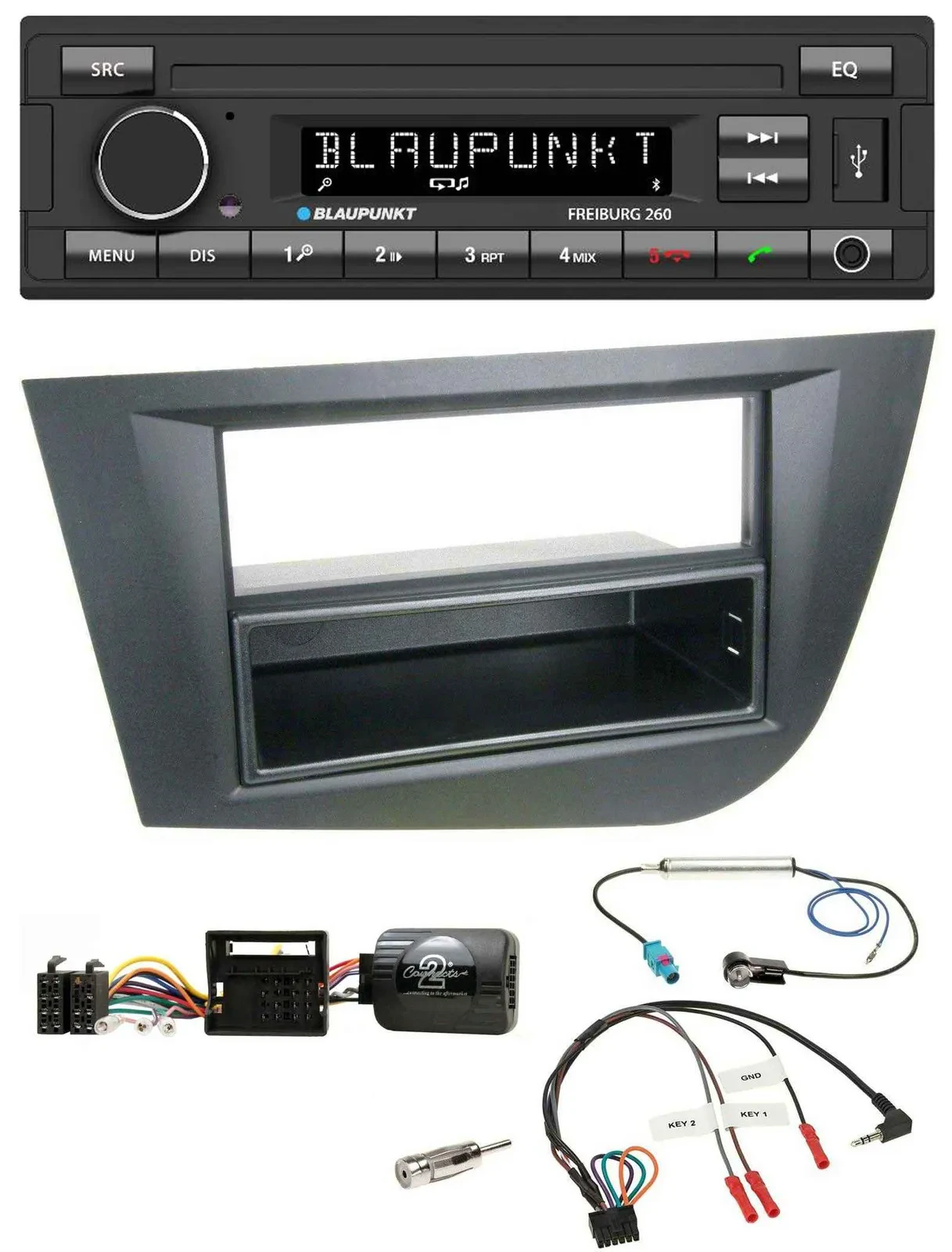 Автомагнитола Blaupunkt Bluetooth MP3 USB для Seat Leon 2005–2010 черная