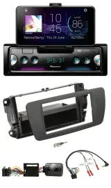 Автомагнитола для Seat Ibiza Pioneer DAB, Bluetooth, USB, поддержка кнопок на руле, серый
