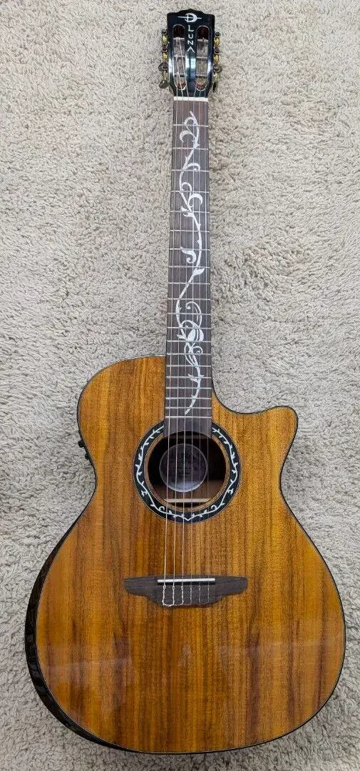 Luna Vineyard Koa Bevel Nylon Acoustic-electric Guitar - Natural Gloss