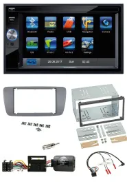 Blaupunkt 2DIN Bluetooth TMC USB Lenkrad SD Navigation für Seat Ibiza ab 08 cone