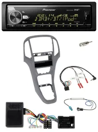 Pioneer Bluetooth USB DAB Lenkrad Autoradio für Opel Astra J ab 2009 Titan grau