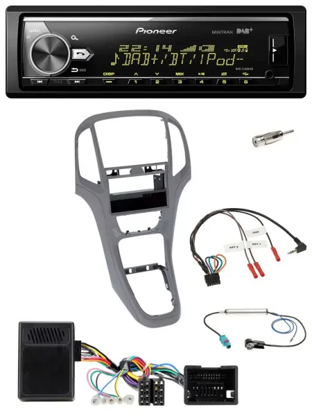 Pioneer Bluetooth USB DAB Lenkrad Autoradio für Opel Astra J ab 2009 Titan grau